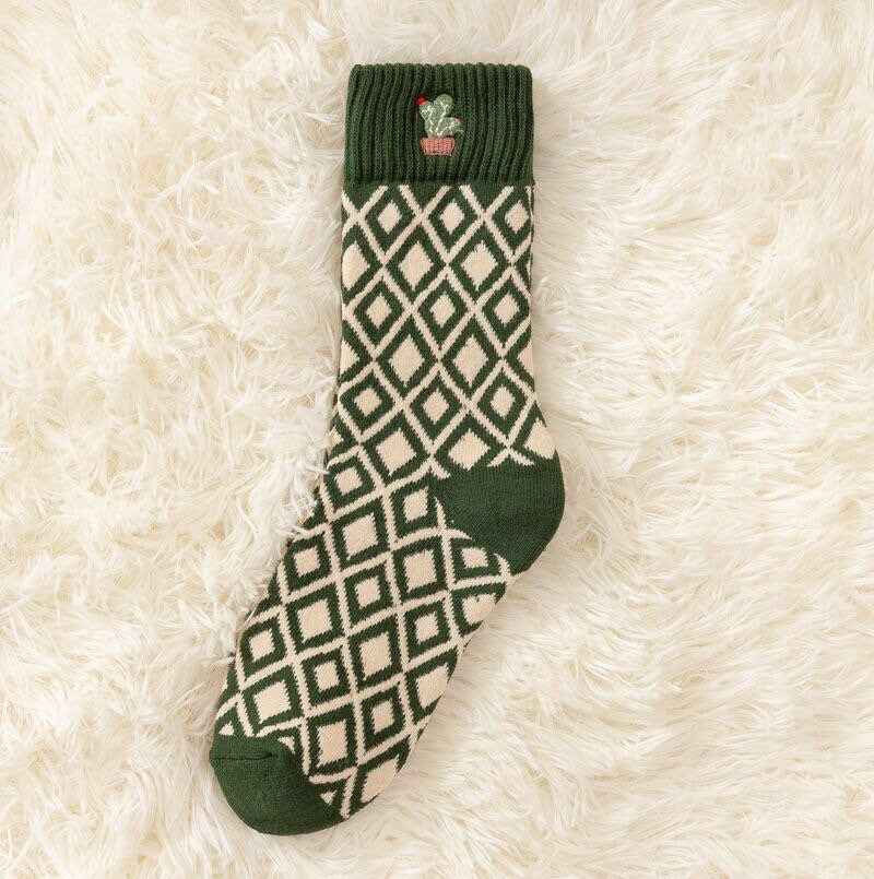 Cactus cotton socks Women Winter Socks gift plants Korean Japanese