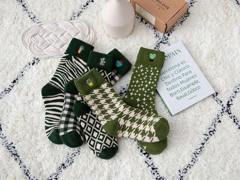 Cactus cotton socks Women Winter Socks gift plants Korean Japanese