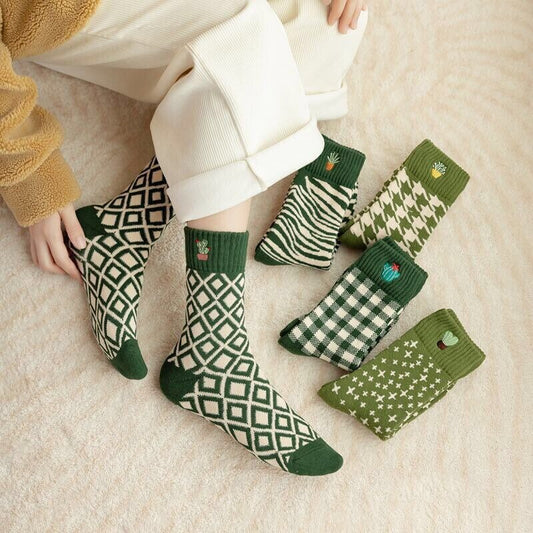 Cactus cotton socks Women Winter Socks gift plants Korean Japanese