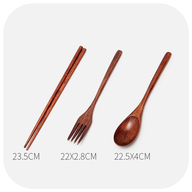 Gohobi Wooden cutlery travel box set, spoon, fork and chopsticks daily use chopsticks set oriental Gift ideas Table utensils Eco Japanese