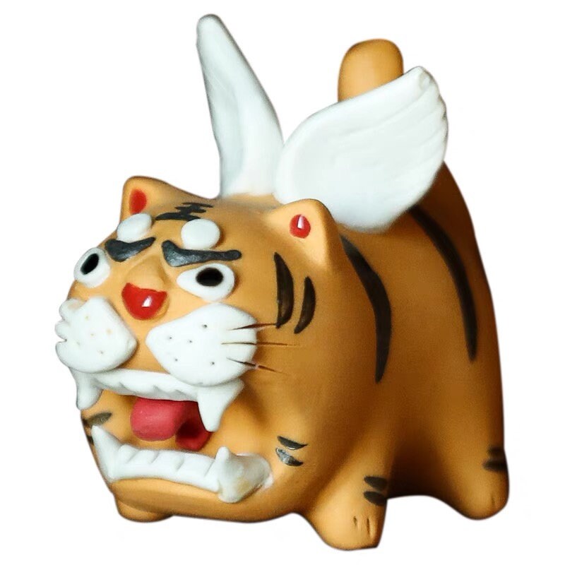 Gohobi Handmade tiger ornaments Tea pets ceramic YiXing clay  Chinese Gongfu tea Kung fu tea Japanese Chado unique ornaments