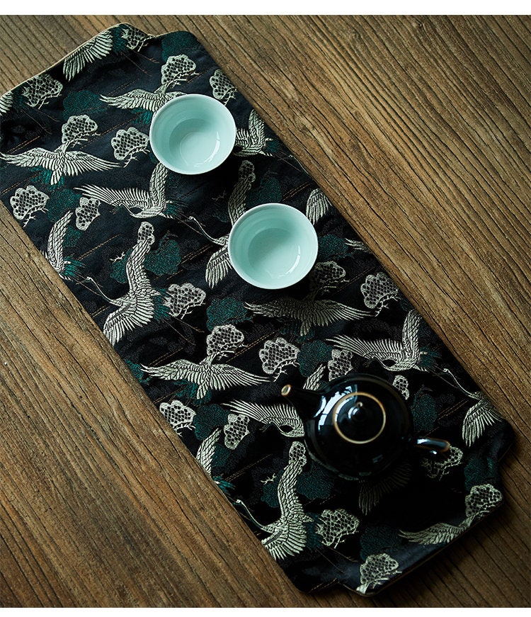 Gohobi Gongfu Tea ceremony placemat 48cm x 21 cm Kung fu tea towels Linen cotton Japanese Chado teaware placemat