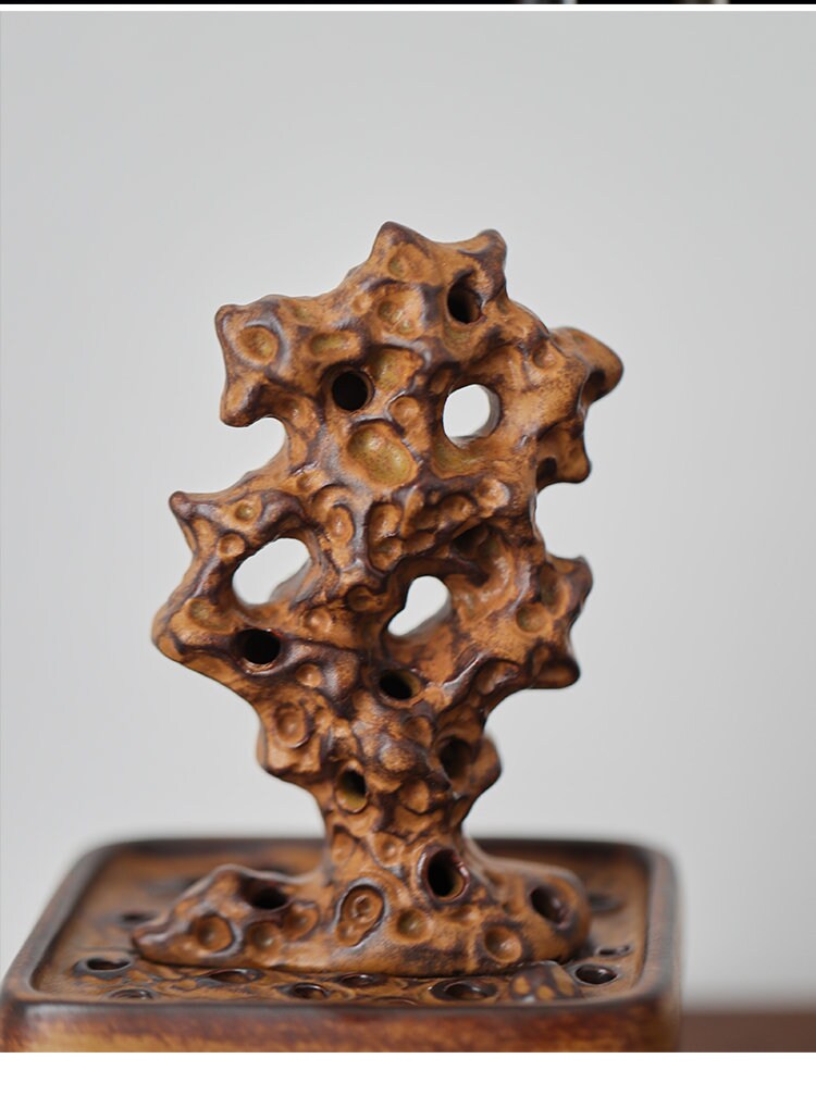 Gohobi Ceramic Incense bowl Taihu Stone Incense holder Gongfu tea Japanese Chado