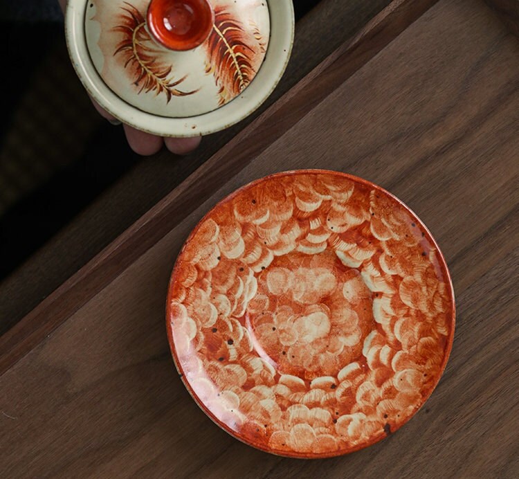 Gohobi Tiger Handmade gaiwan Tea cup and Set. Hand painted, Rustic, Minimalistic Japanese Tea, Green Tea, Gongfu tea