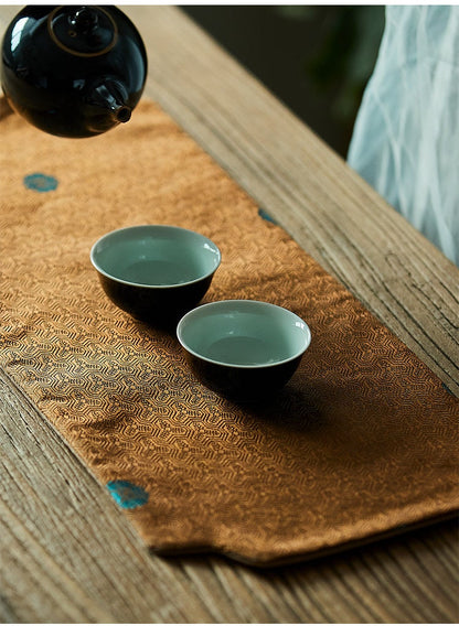 Gohobi Gongfu Tea ceremony placemat 48cm x 21 cm Kung fu tea towels Linen cotton Japanese Chado teaware placemat