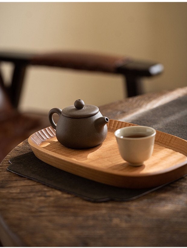 Gohobi Wooden Tea Trays Serving Trays Gongfu tea trays (2 versions) Japanese Chado Cherrywood/ Walnut wood
