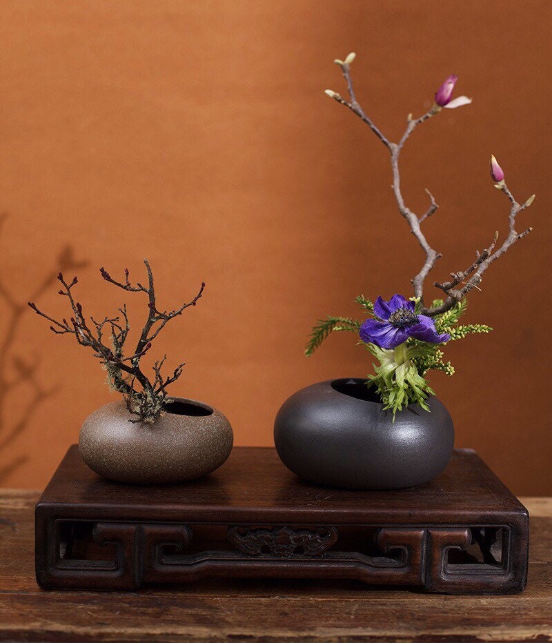 Gohobi Handmade Ikebana Vase, Japanese vase, Colourful set, Japanese vase set, table decoration, flower arrangement oriental vase zen