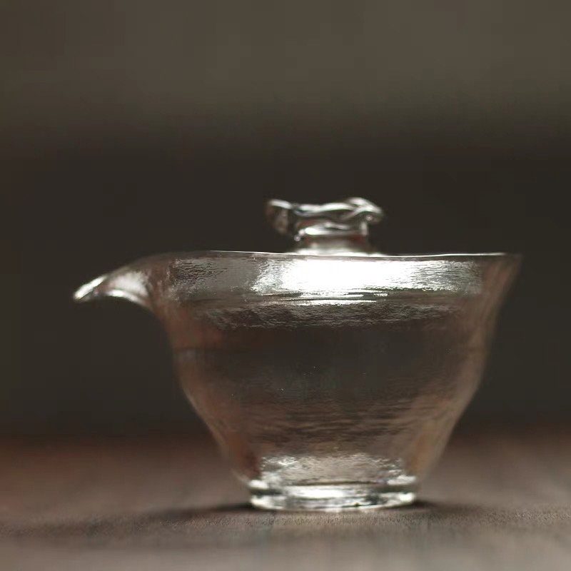Gohobi Handmade tea glass gaiwan tea cup Chinese Gongfu tea Kung fu tea Japanese Chado Glass Tea Pitcher
