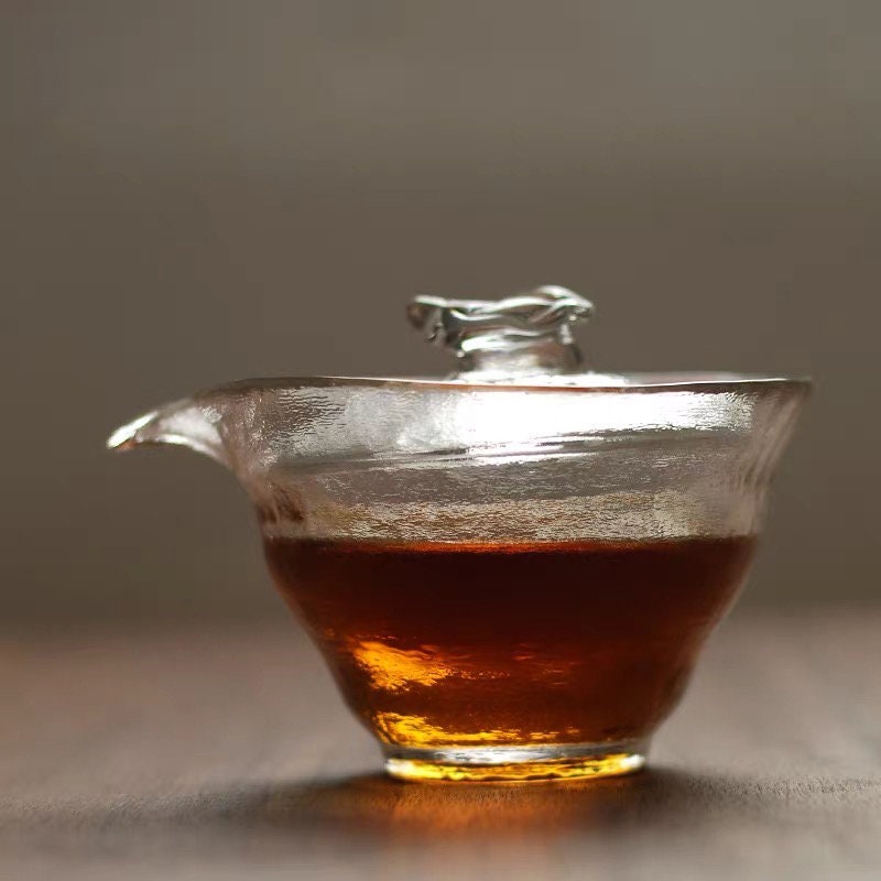 Gohobi Handmade tea glass gaiwan tea cup Chinese Gongfu tea Kung fu tea Japanese Chado Glass Tea Pitcher