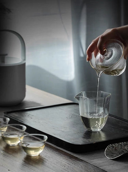 Gohobi Handmade tea glass gaiwan tea cup Chinese Gongfu tea Kung fu tea Japanese Chado Glass Tea Pitcher