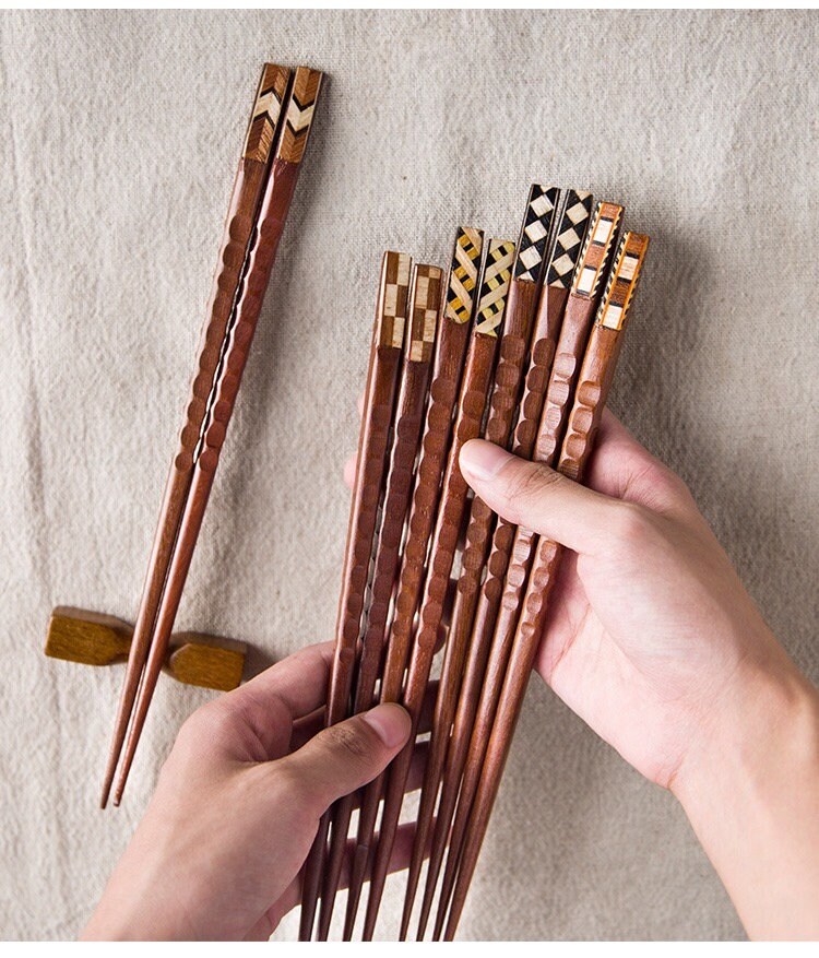 Gohobi  a set of 5 pairs of Japanese Wood chopsticks for daily use Chinese chopsticks set oriental Gift ideas Table utensils