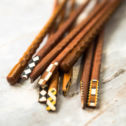 Gohobi  a set of 5 pairs of Japanese Wood chopsticks for daily use Chinese chopsticks set oriental Gift ideas Table utensils