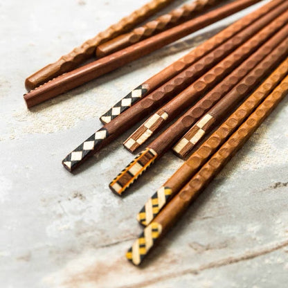 Gohobi  a set of 5 pairs of Japanese Wood chopsticks for daily use Chinese chopsticks set oriental Gift ideas Table utensils