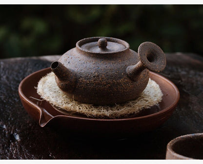 Natural Loofah Coaster Chinese Gongfu tea Kung fu tea Teaware Japanese Chado cotton coaster unique handmade coaster