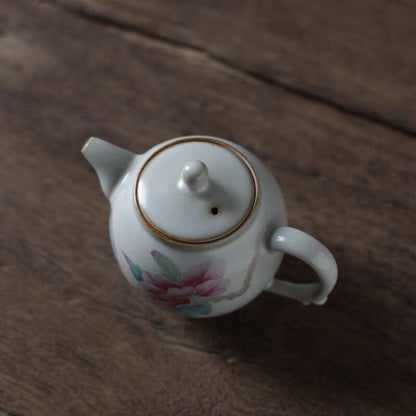 Gohobi Hand painted fair cup tea pitcher Peony Tea Cup Ceramic Chinese Gongfu tea Kung fu tea Japanese Chado Oriental tea cup