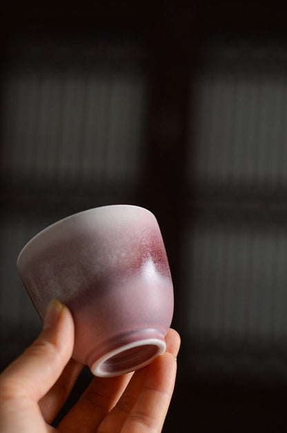 Gohobi Handmade Pink gaiwan, Hand painted, vintage, high quality, Rustic, Minimalistic Japanese Tea, Gongfu tea [Pink Glazed collection]