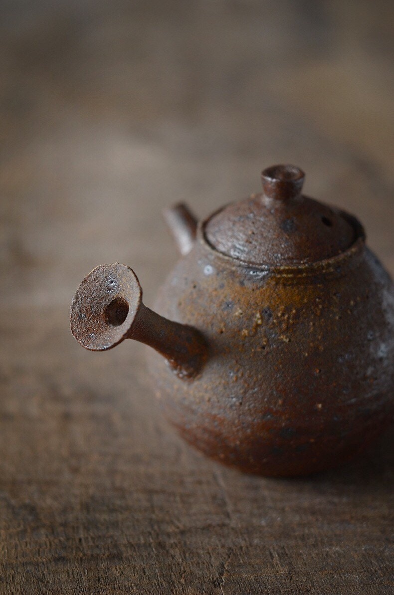 Gohobi Handmade ceramic teapot, Chinese Gongfu tea, Japanese Korean style teacup, rustic [Old rock mud collection] 