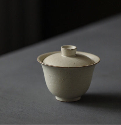 Gohobi Handmade ceramic white tea pitcher fair cup Chinese Gongfu tea Japanese Teacup small green tea cup  [Pulverised white collection] 