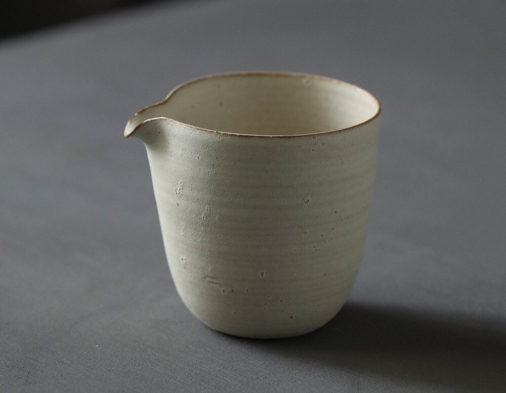 Gohobi Handmade white ceramic teapot Chinese Gongfu tea Japanese Teacup small green tea cup  [Pulverised white collection] 