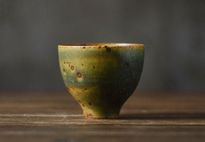 Gohobi Handmade ceramic Tea pitchers Fair cup Chinese Gongfu tea Kung fu tea Japanese Teacup small green tea cup [Green banana collection]
