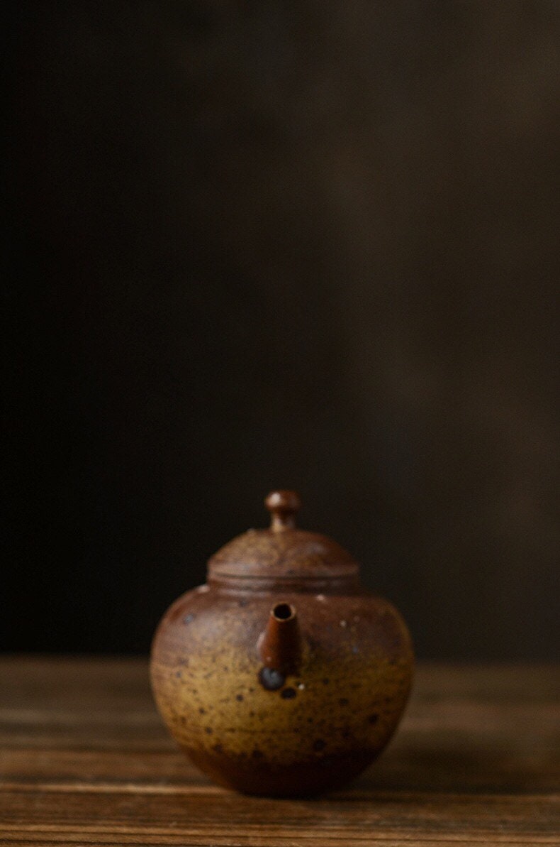 Gohobi Handmade ceramic teapot, Chinese Gongfu tea, Japanese Korean style teacup, rustic [Old rock mud collection]  