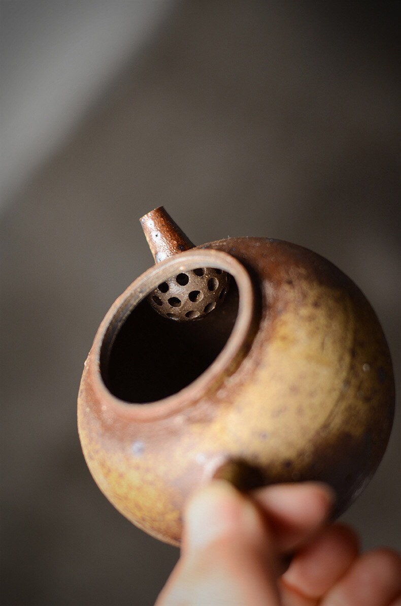 Gohobi Handmade ceramic teapot, Chinese Gongfu tea, Japanese Korean style teacup, rustic [Old rock mud collection]  