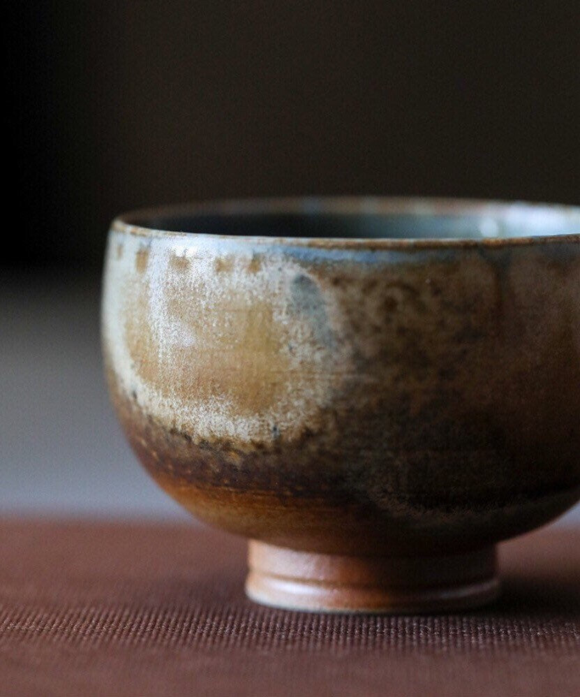 Gohobi Handmade ceramic yellow tea cup Chinese Gongfu tea Kung fu tea Japanese Chado crystal gemstone colour [Chai Kiln collection]