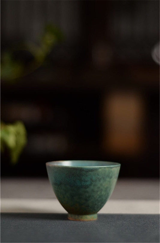 Gohobi [Ice crack collection] Handmade ceramic Green tea cup Chinese Gongfu tea Kung fu tea Japanese Chado crystal gemstone colour