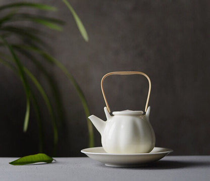 Gohobi Handmade ceramic Gaiwan Chinese Gongfu tea Japanese Teacup small green tea cup [White gloss collection] 