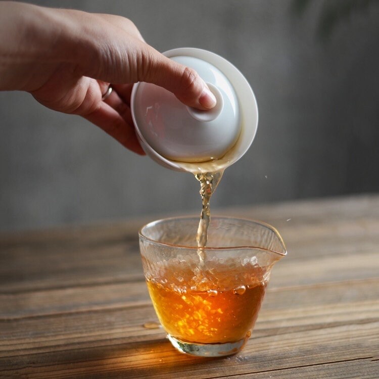 Gohobi Handmade ceramic tea pitcher fair cup Chinese Gongfu tea Japanese Teacup small green tea cup [White gloss collection]