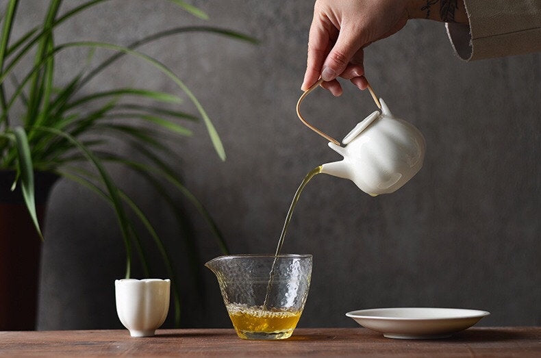 Gohobi Handmade ceramic tea cup Chinese Gongfu tea Japanese Teacup small green tea cup [White gloss collection]