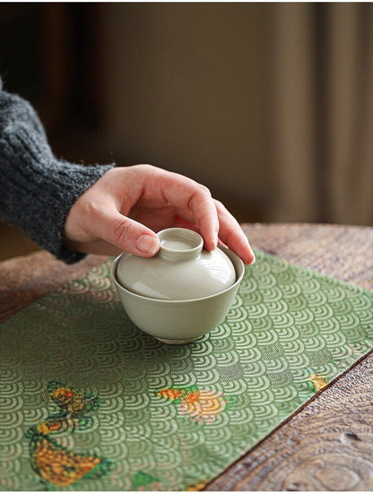 Gohobi Gongfu Tea ceremony placemat 48cm x 21 cm Kung fu tea towels Linen cotton Japanese Chado teaware placemat