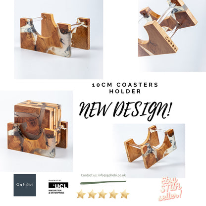 Gohobi Set of Wood Coaster Resin Coasters epoxy tea drink coasters unique handmade coaster placemats Teaware Japanese drinkware