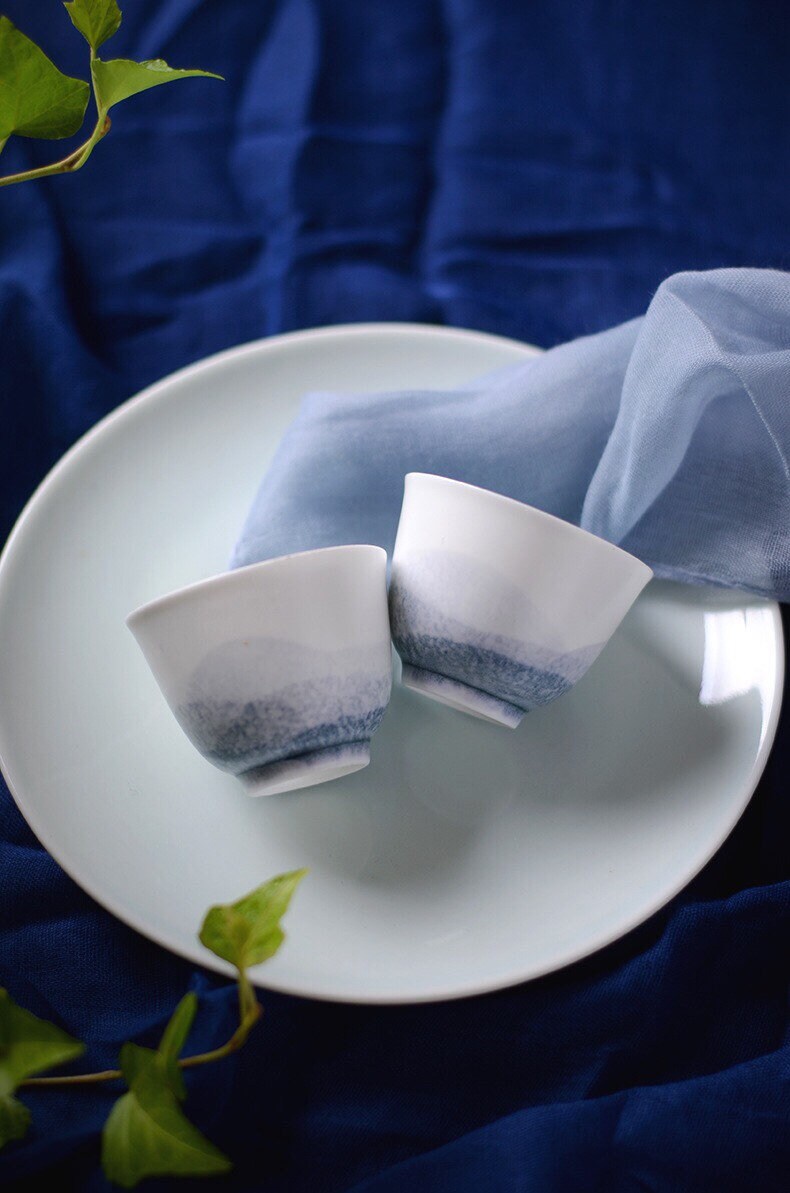 Gohobi Tea pitcher/ Fair cup Ceramic Chinese Gongfu tea Kung fu tea Japanese Chado  [Hand-painted Mountain collection]