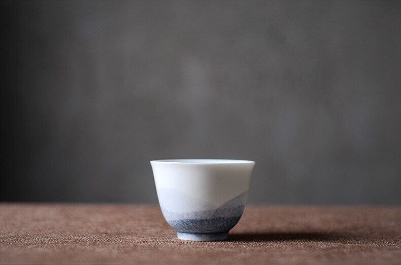 Gohobi Tea pitcher/ Fair cup Ceramic Chinese Gongfu tea Kung fu tea Japanese Chado  [Hand-painted Mountain collection]