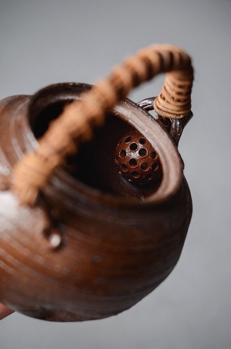 Gohobi Handmade ceramic teapot, Chinese Gongfu tea, Japanese Korean style teacup, rustic [Old rock mud collection] 