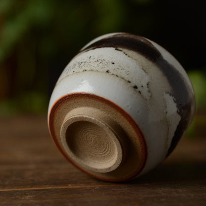 Gohobi Handmade ceramic tea cup Chinese Gongfu tea Japanese Teacup small green tea cup [Black ink collection]