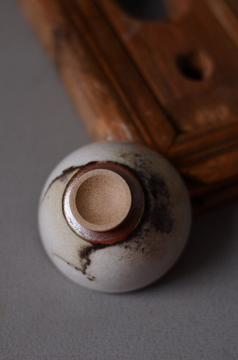 Gohobi Handmade ceramic tea cup Chinese Gongfu tea Japanese Teacup small green tea cup [Black ink collection]