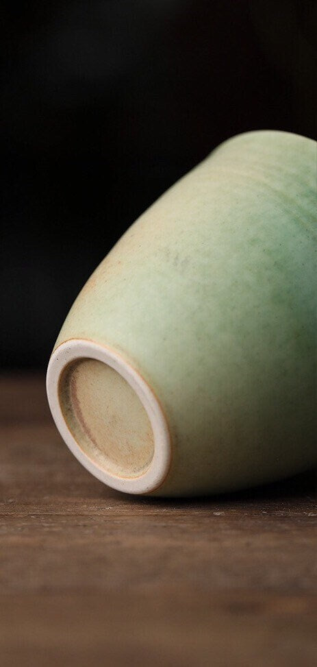 Gohobi Handmade Green tea pitcher/ Fair cup, vintage, high quality, Rustic, Minimalistic Japanese Tea, Gongfu tea [Green Glazed collection]