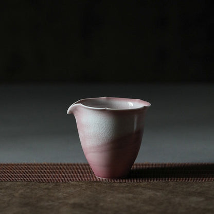 Gohobi Handmade Pink Tea pitcher/ Fair cup, Hand painted, vintage, high quality, Rustic, Minimalistic Japanese Tea [Pink Glazed collection]
