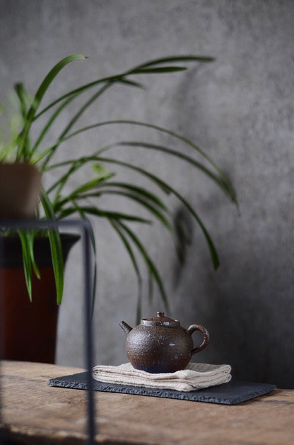 Gohobi Handmade ceramic teapot, Chinese Gongfu tea, Japanese Korean style teacup, rustic [Old rock mud collection] 