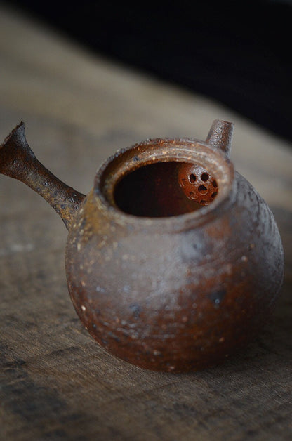 Gohobi Handmade ceramic teapot, Chinese Gongfu tea, Japanese Korean style teacup, rustic [Old rock mud collection] 