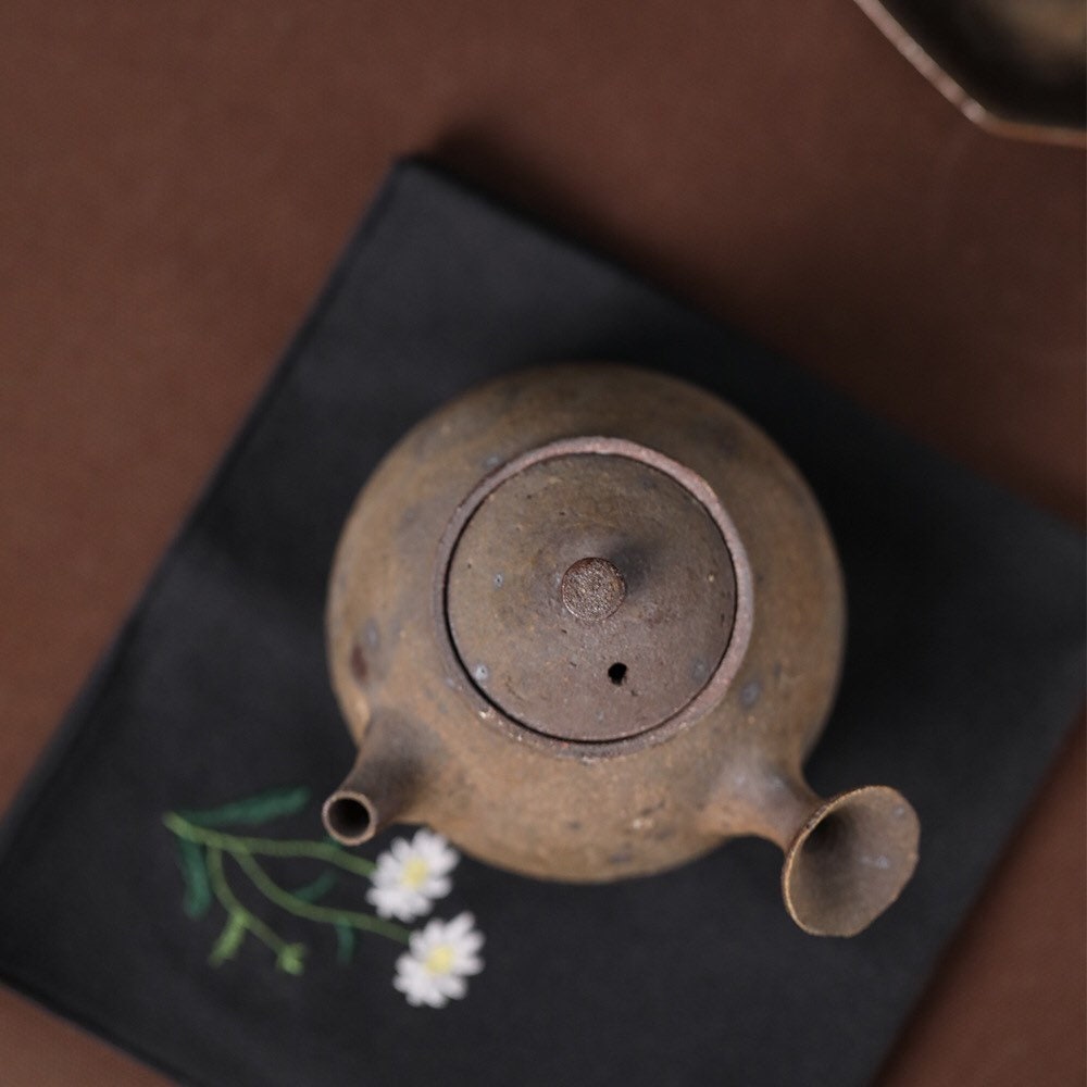 Gohobi Handmade ceramic teapot, Chinese Gongfu tea, Japanese Korean style teacup, rustic [Old rock mud collection] 