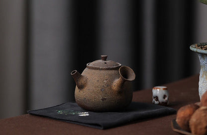 Gohobi Handmade ceramic teapot, Chinese Gongfu tea, Japanese Korean style teacup, rustic [Old rock mud collection] 