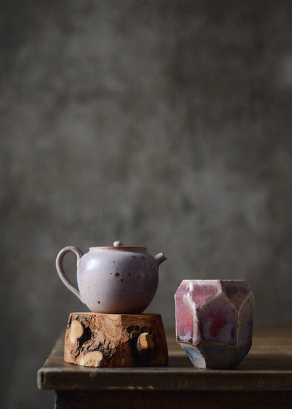 Gohobi Handmade Purple Tea cup, Hand painted, vintage, high quality, Rustic, Minimalistic Japanese Tea, Gongfu [Purple Glazed collection]