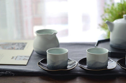 Gohobi Tea pitcher/ Fair cup Ceramic Chinese Gongfu tea Kung fu tea Japanese Chado  [Hand-painted Mountain collection]
