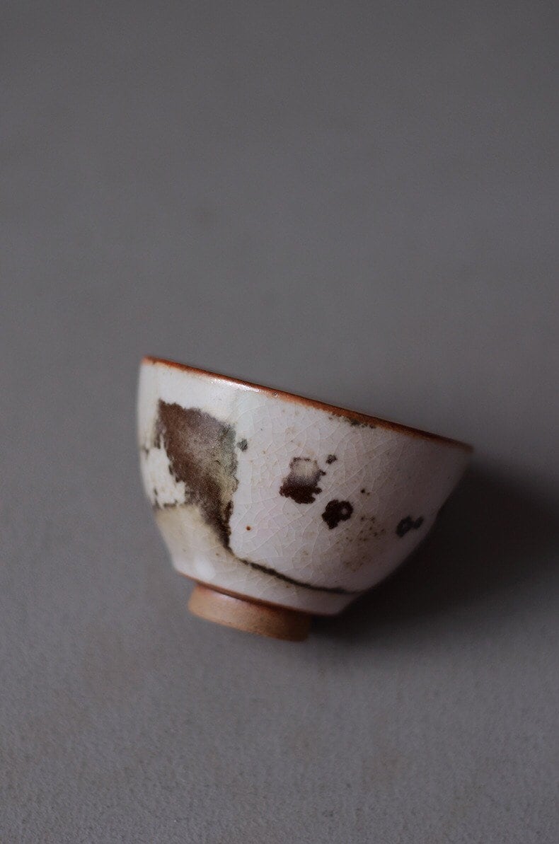 Gohobi Handmade ceramic tea cup Chinese Gongfu tea Japanese Teacup small green tea cup [Black ink collection]