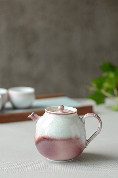 Gohobi Handmade Pink gaiwan, Hand painted, vintage, high quality, Rustic, Minimalistic Japanese Tea, Gongfu tea [Pink Glazed collection]