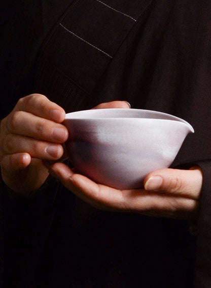 Gohobi Handmade Pink Tea pitcher/ Fair cup, Hand painted, vintage, high quality, Rustic, Minimalistic Japanese Tea [Pink Glazed collection]