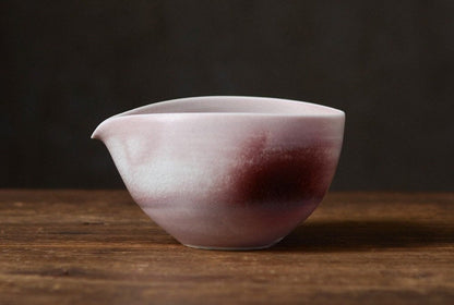 Gohobi Handmade Pink Tea pitcher/ Fair cup, Hand painted, vintage, high quality, Rustic, Minimalistic Japanese Tea [Pink Glazed collection]
